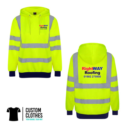 RIGHT WAY ROOFING - HI-VIS HOODIE [RX740]