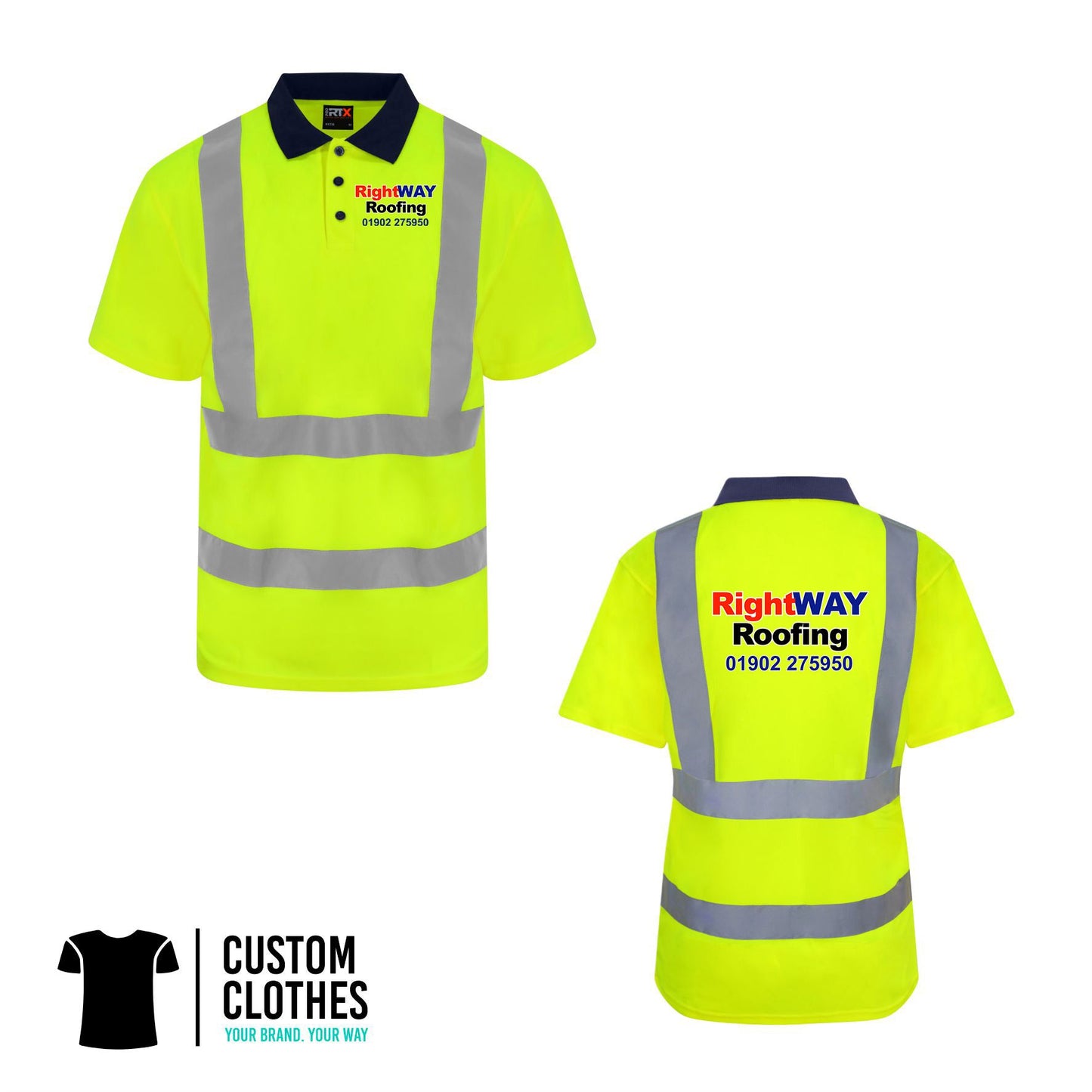 RIGHT WAY ROOFING - HI-VIS POLO [RX710]