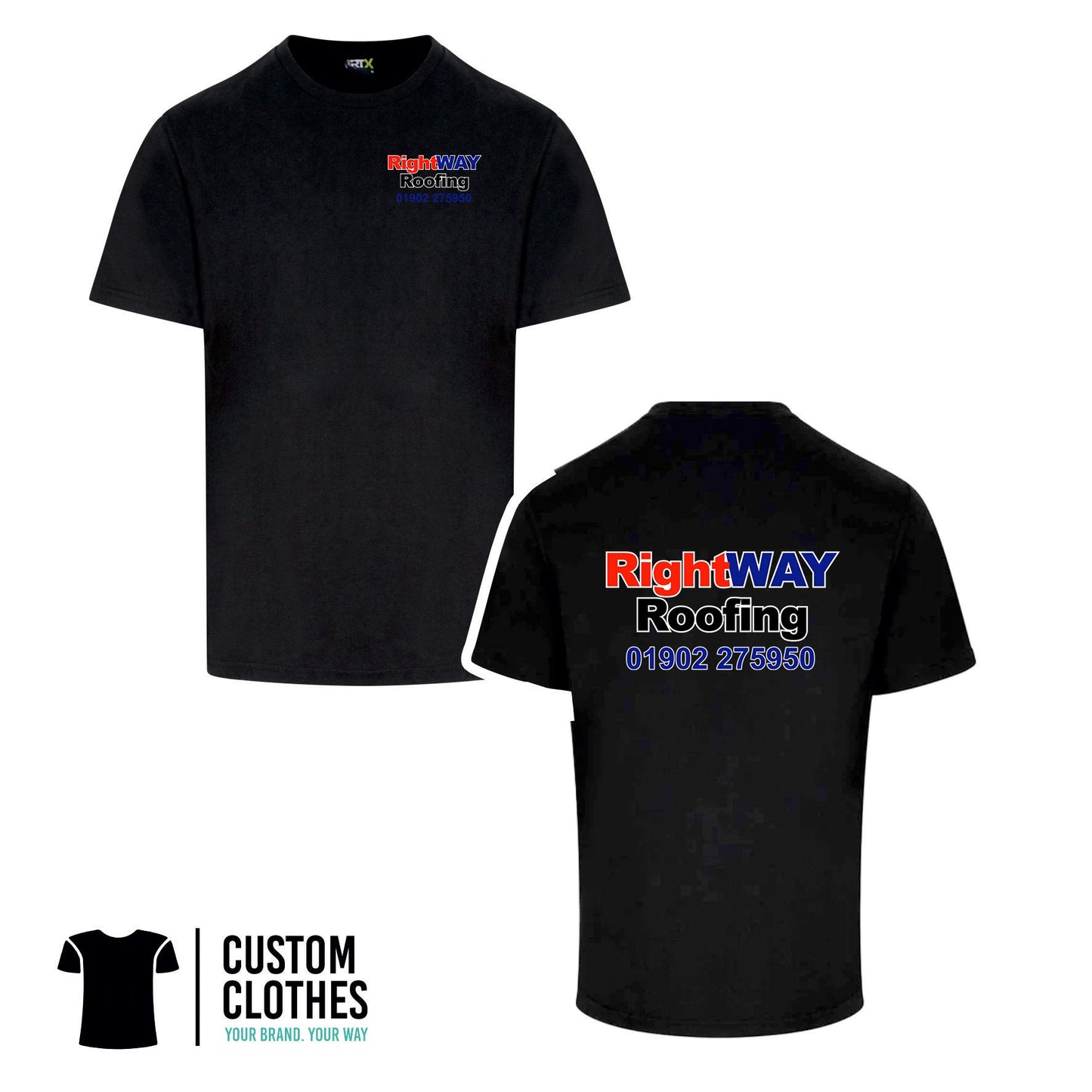 RIGHT WAY ROOFING - RTX T-SHIRT - LEFT BREAST LOGO [RX151]