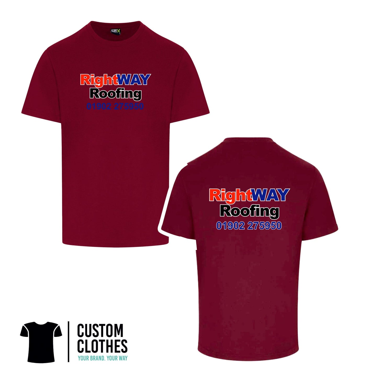 RIGHT WAY ROOFING - RTX T-SHIRT - CHEST LOGO [RX151]