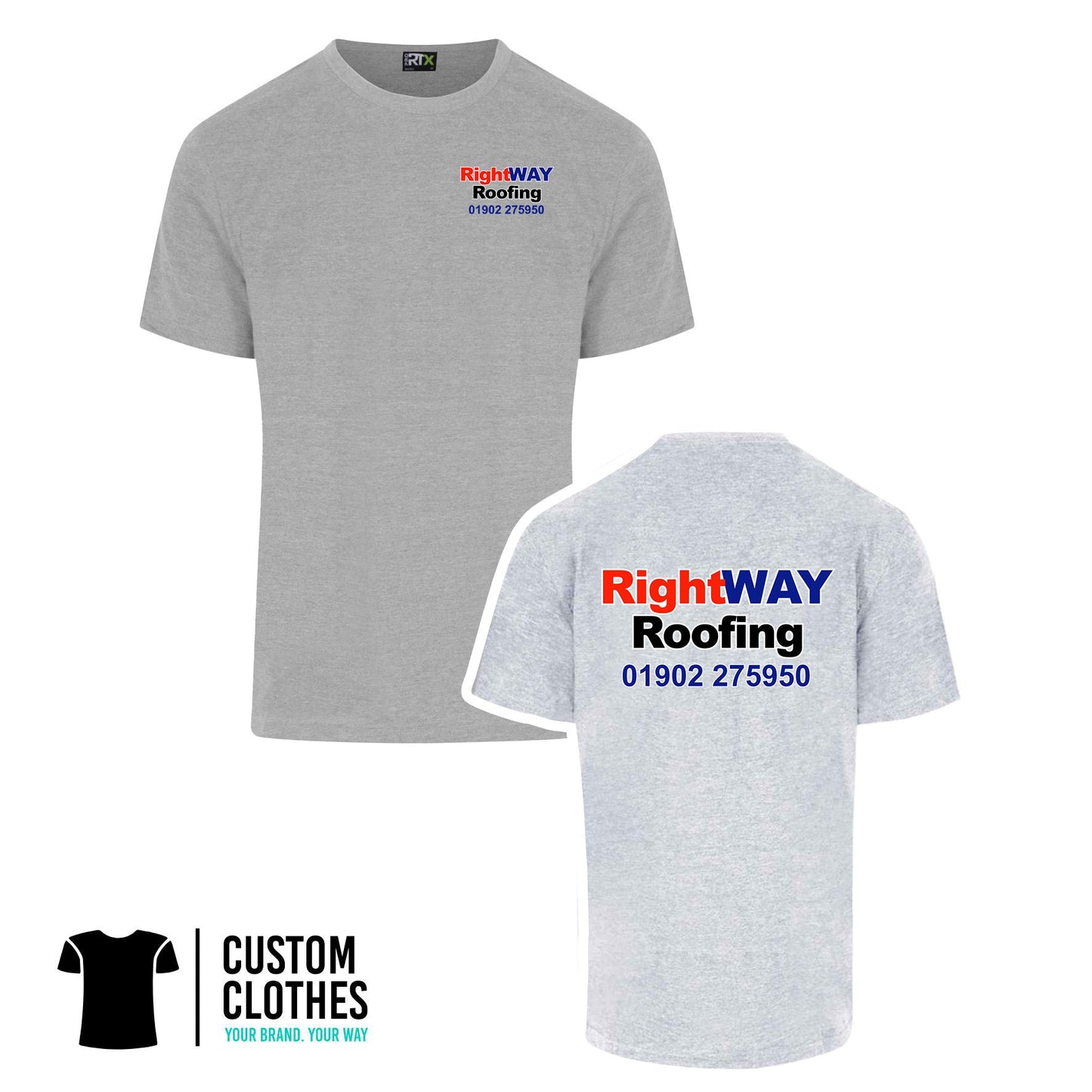 RIGHT WAY ROOFING - RTX T-SHIRT - LEFT BREAST LOGO [RX151]