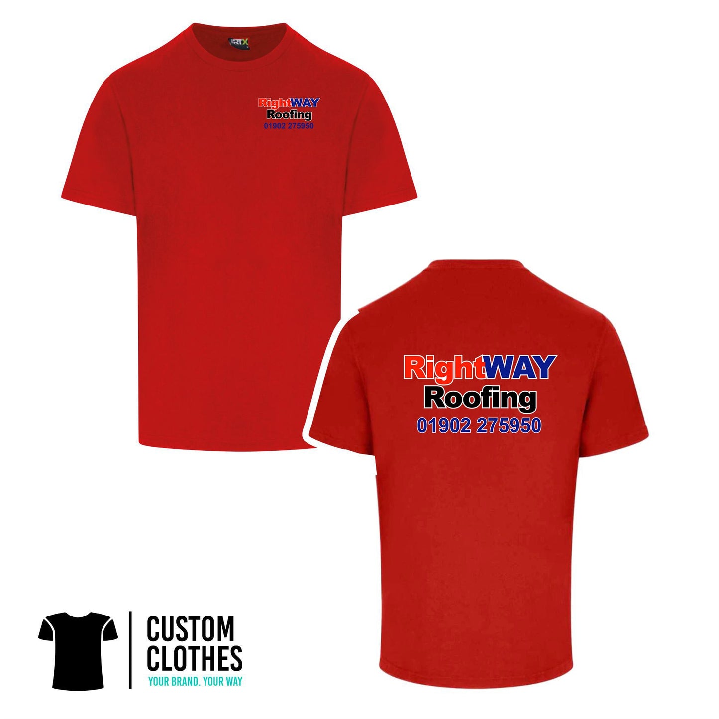 RIGHT WAY ROOFING - RTX T-SHIRT - LEFT BREAST LOGO [RX151]