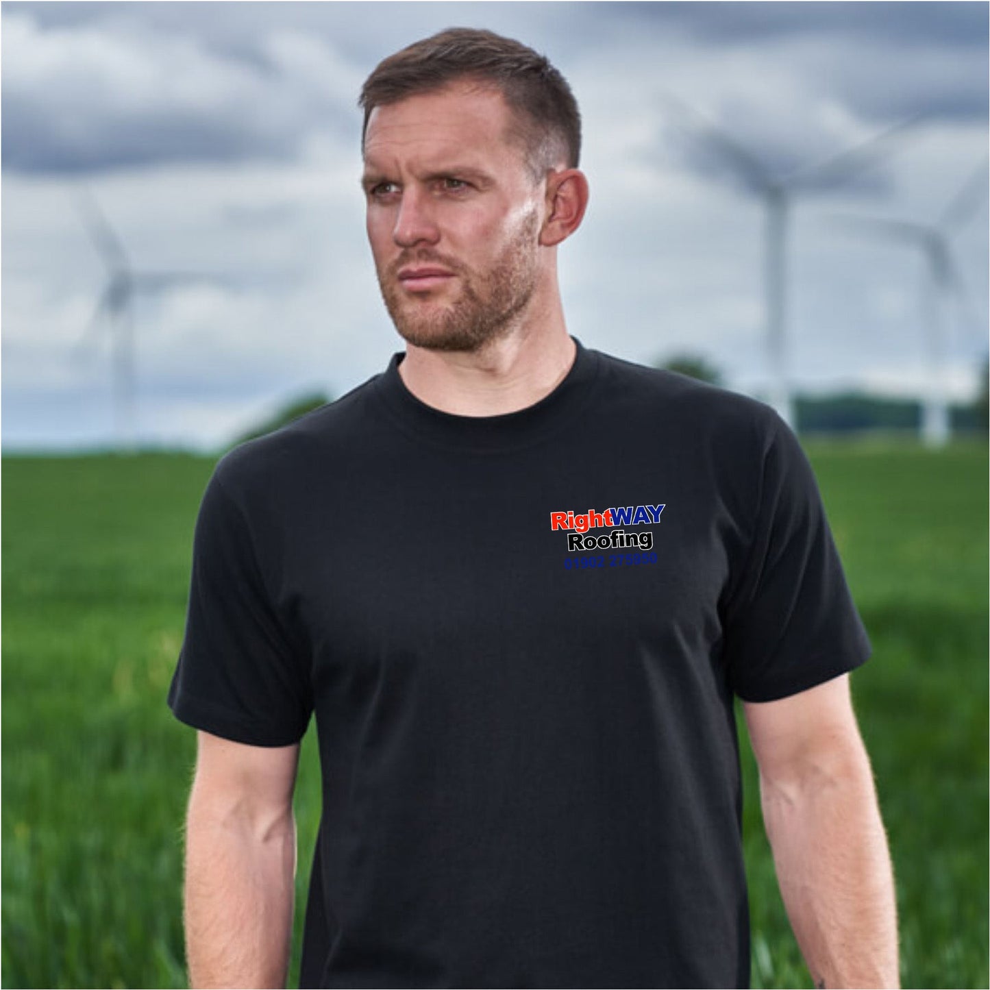 RIGHT WAY ROOFING - RTX T-SHIRT - LEFT BREAST LOGO [RX151]